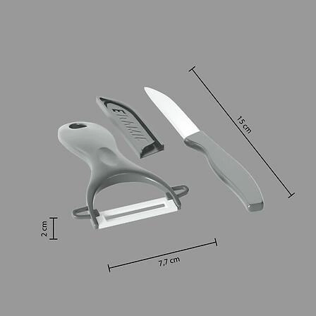 Zirco zestaw ceramiczny 5five nóż kuchenny i obieraczka czarna