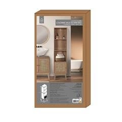 Witryna drewniana Bali do salonu w stylu boho na książki z półkami i drzwiami Intesi 160 cm