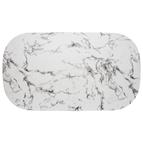 Stół do jadalni Roxas nowoczesny biały marmur na czarnych nogach 160x90 cm Atmosphera