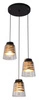 Lampa wisząca Fresno talerz czarny 3x60W  E27 klosz bezbarwny