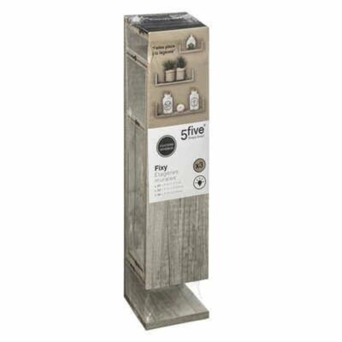 Zestaw 3 półek ściennych Edge szary dąb nowoczesna półka na książki i dekoracje 5five