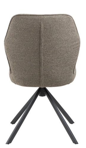 Aura Actona krzesło obrotowe tapicerowane szare nowoczesne do jadalni i salonu na czarnych nogach