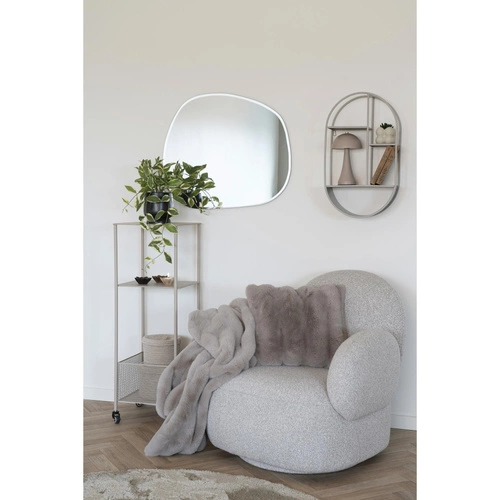 Koc Galena szary ciepły futrzany pled na kanapę do salonu 130x180 cm