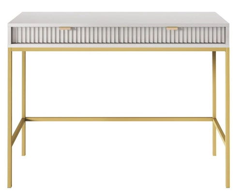 Zestaw mebli do sypialni szary/złoty Delicious ryflowane fronty