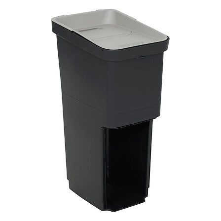 Kosz do segregacji śmieci 36L Slow czarny szary plastikowy do kuchni i biura 5five