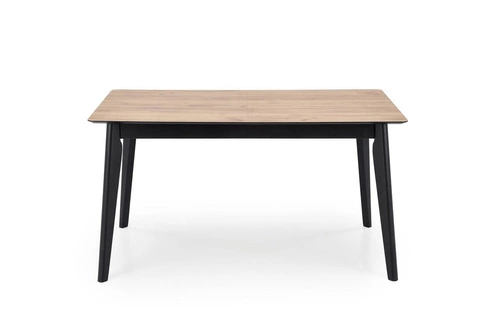 Stół rozkładany do jadalni Ambyl dąb wotan czarny nowoczesny 140-180 cm Intesi