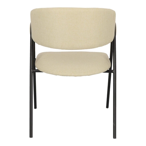 Krzesło tapicerowane Larisa beżowe do jadalni i kuchni loftowe z podłokietnikami Intesi