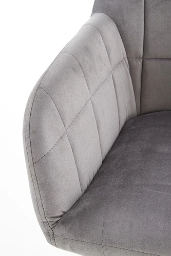 Krzesło do jadalni Minnesota tapicerowane welurowe szare z podłokietnikami Intesi