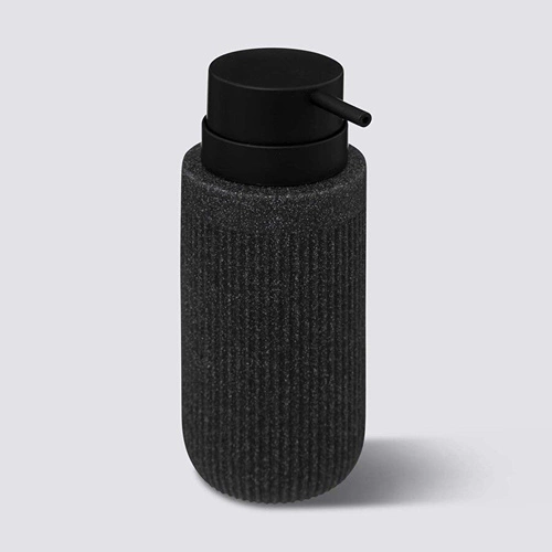 Dozownik do mydła Onyx antracytowy elegancki pojemnik łazienkowy z tworzywa 5five