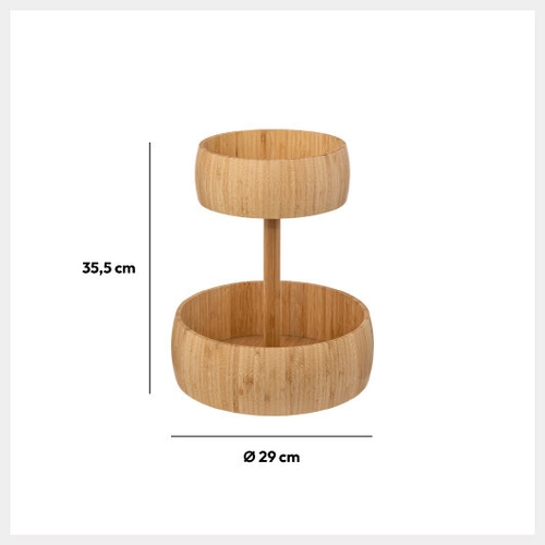 Podwójny kosz na owoce bambusowy