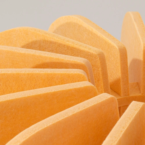 Lampa podłogowa nowoczesna MULA 45 żółta z filcowym abażurem do salonu