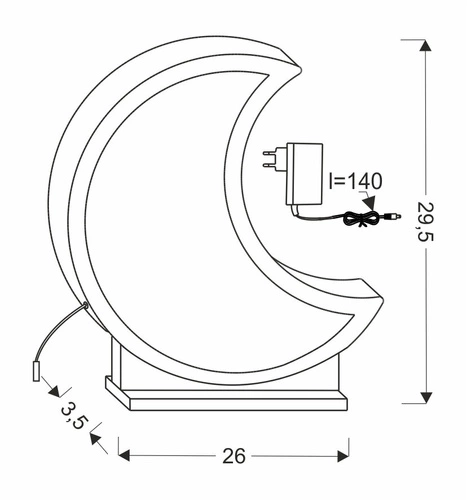 Lampa stołowa Moon 12W LED 3000K iq kids  szary