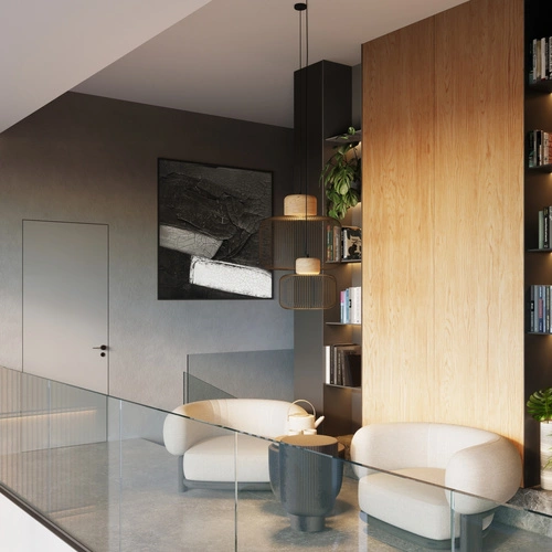 Lampa wisząca Gabbia 35 czarna industrialna do salonu i jadalni stal drewno