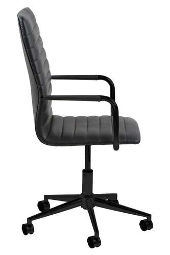 Winslow wygodny fotel biurowy ergonomiczny obrotowy czarny skórzany z podłokietnikami do biura