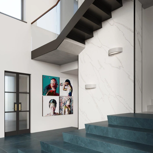 Kinkiet ścienny ceramiczny szary nowoczesny ATENA Sollux do salonu, sypialni lub nad lustro