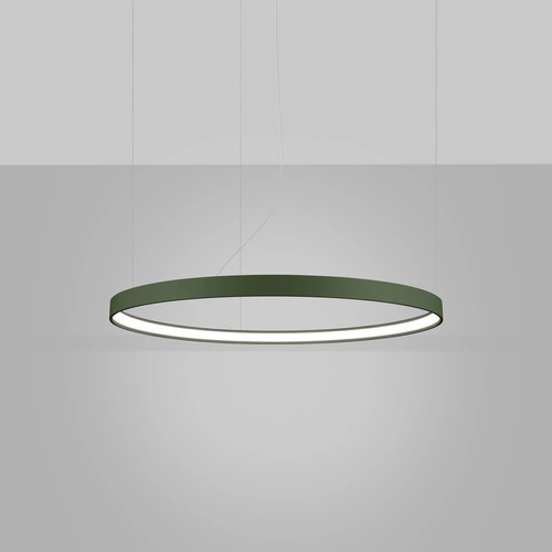 Nowoczesny żyrandol LED RIO 78 zielona oliwka regulowany do salonu, kuchni lub jadalni