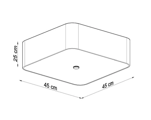 Plafon kwadratowy czarny Lokko 45 cm nowoczesny do salonu, sypialni lub kuchni Sollux