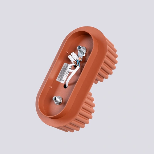 Plafon sufitowy AURA 2 czerwony minimalistyczny okrągły do salonu i kuchni aluminium