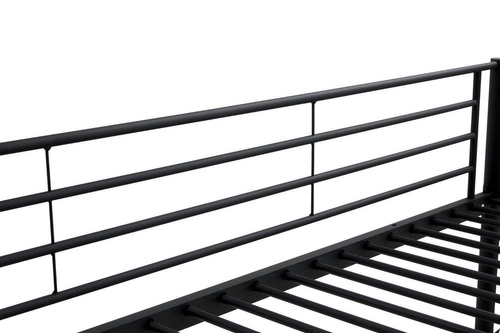 Łóżko piętrowe metalowe czarne nowoczesne 90x200 do pokoju dziecięcego z opcją rozdzielenia