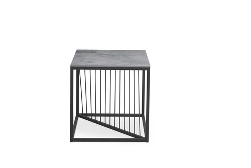 Stolik kawowy kwadratowy Infinity S 55x55 cm szary marmur nowoczesny loftowy do salonu Intesi