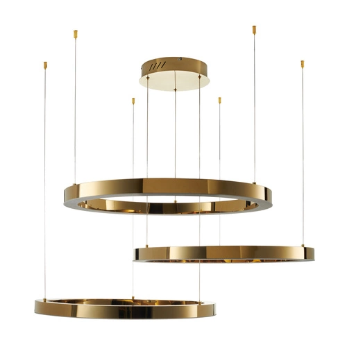 Nowoczesna lampa wisząca LED CIRCLE złota 3 okręgi do salonu i jadalni Step into Design