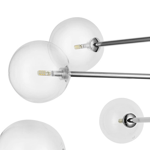 Lampa wisząca SOLA chrom 75 cm nowoczesna szklana do salonu i jadalni Step into Design