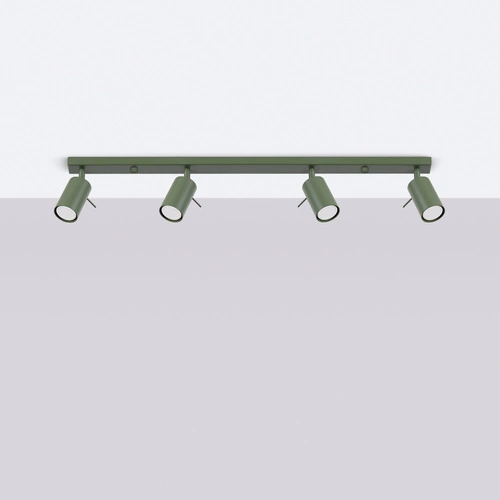 Plafon sufitowy RING 4L nowoczesny zielony oliwkowy do salonu i sypialni SOLLUX
