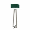 Lampa podłogowa JAWA skandynawska drewniana z abażurem zieleń butelkowa do salonu Lysne