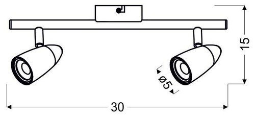 Lampa sufitowa Liberty listwa 2x4W LED  chrom