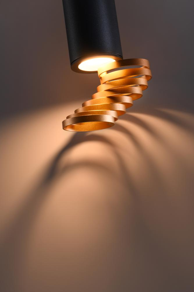 Lampa sufitowa Tuba 1x15W GU10 6/20 złoty+czarny