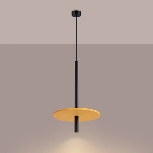 Lampa wisząca FELTRO nowoczesna czarna żółta do salonu kuchni nad stół 30 cm