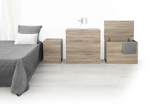 Szafka nocna drewniana Dolo 48 cm z 2 szufladami boho dąb sonoma 5five simply smart