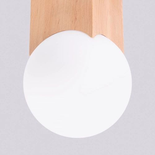 Plafon sufitowy SOLIS nowoczesny drewniany biały do salonu i sypialni 12 cm SOLLUX