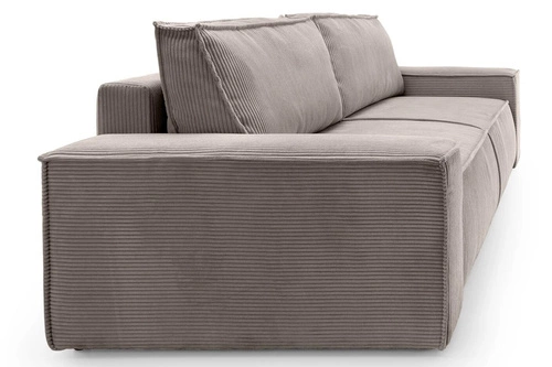 Sofa rozkładana Molde sztruksowa beżowa z funkcją spania i pojemnikiem do salonu