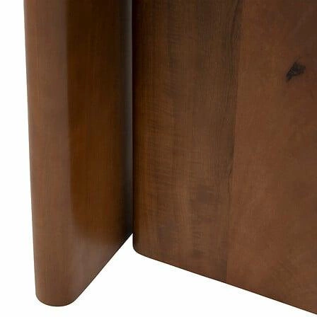 Stolik kawowy okrągły Nanda biały marmur i drewno mango nowoczesny do salonu