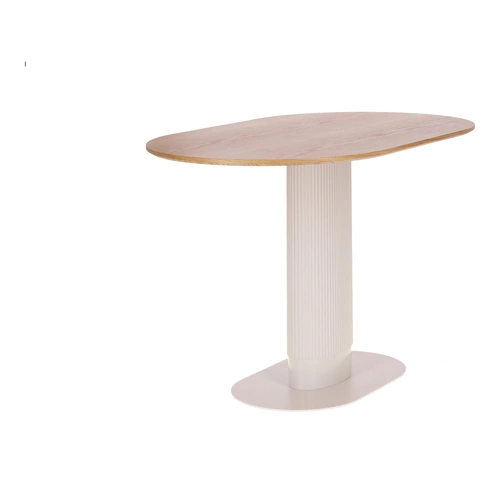 Stół do jadalni Maxim Intesi nowoczesny owalny fornir dąb biały na jednej nodze 120x70 cm