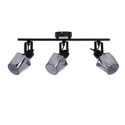 Lampa sufitowa Randi listwa czarny matowy 3x15W E14 klosz dymiony