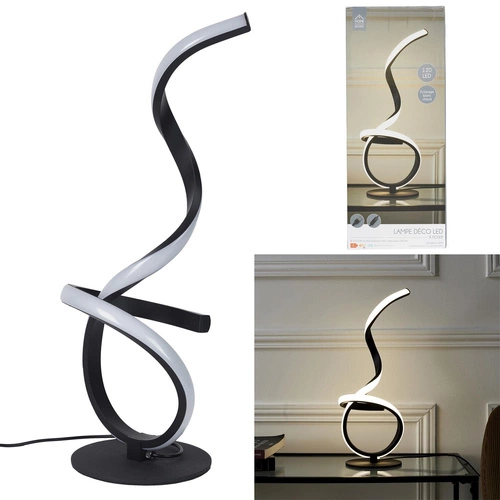 Lampka nocna LED Nouage czarna nowoczesna do sypialni i salonu Intesi 46 cm