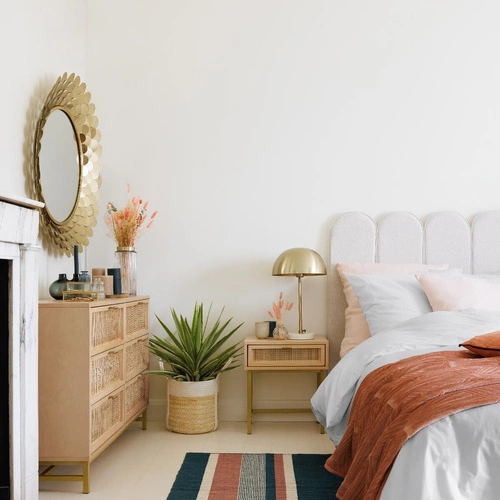 Lampka nocna Lilio złota 46cm nowoczesna glamour do sypialni z marmurową podstawą Atmosphera