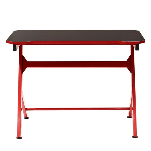 Biurko gamingowe Unit czerwone nowoczesne do pracy i nauki kompaktowe Intesi 100x50 cm