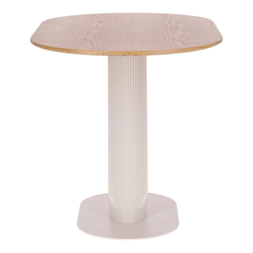 Stół do jadalni Maxim Intesi nowoczesny owalny fornir dąb biały na jednej nodze 120x70 cm