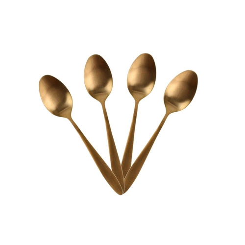 Złoty zestaw sztućców obiadowych Charbon Intesi 16 elementów stal nierdzewna do zmywarki