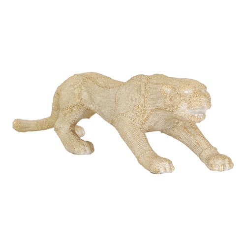 Figurka dekoracyjna pantera złota 15 cm Atmosphera glamour na komodę do salonu