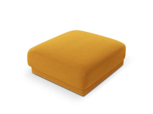 Pufa Miley welurowa żółta 90x90 cm kwadratowa do salonu nowoczesna siedzisko glamour