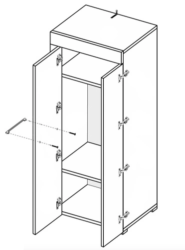Szafa Amanda biała połysk nowoczesna z półkami do sypialni szerokość 75 cm