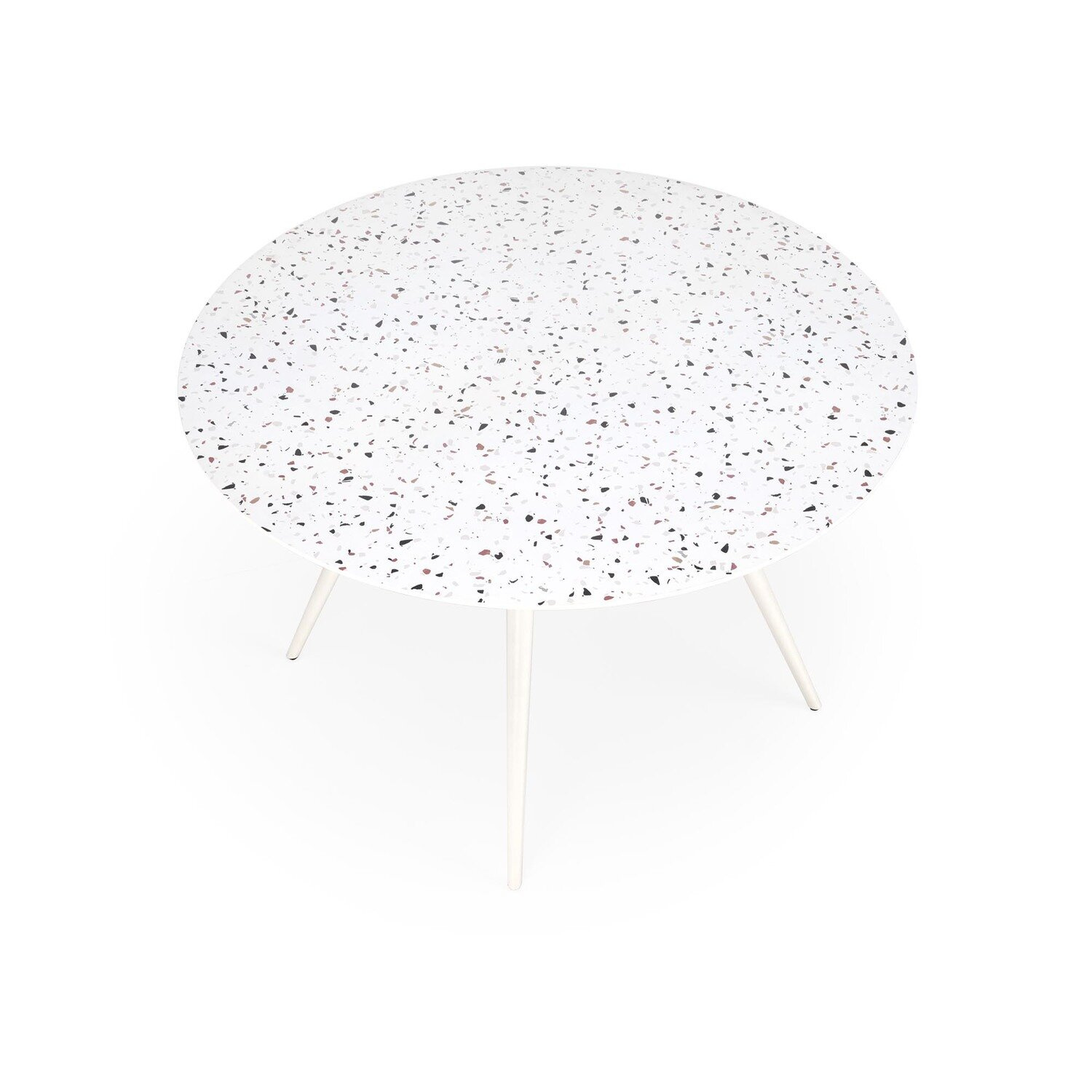 Stół okrągły Reyna 120 cm biały lastryko do jadalni nowoczesny łatwy w czyszczeniu Intesi