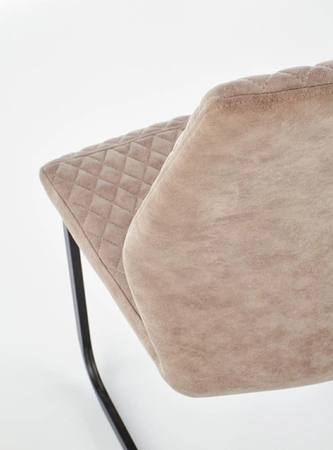 Krzesło tapicerowane Dallas beżowe do jadalni i salonu nowoczesne glamour Intesi