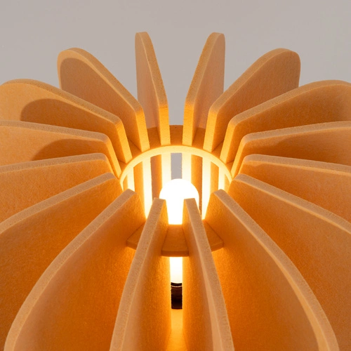 Lampa podłogowa nowoczesna MULA 45 żółta z filcowym abażurem do salonu