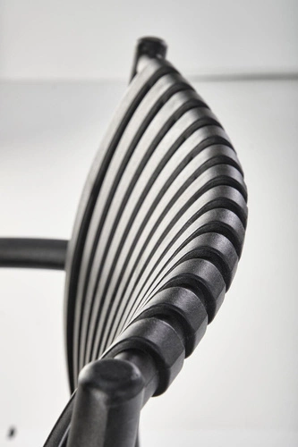 Krzesło ogrodowe Nathan czarne Intesi z tworzywa sztucznego, nowoczesne, łatwe czyszczenie, sztaplowane