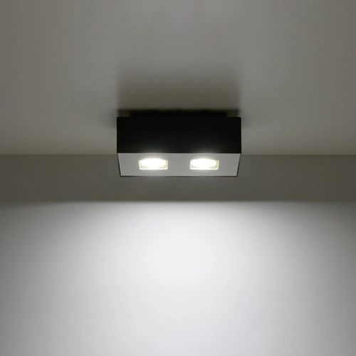 Plafon kwadratowy czarny MONO 2 Sollux nowoczesny metalowy do salonu i kuchni